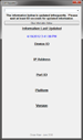 A screenshot of the application after it is first started or after it has had its output cleared but has not yet received a CDP announcement.