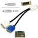 An example of a DVI-I to DVD-D + VGA cable allowing a single thin client to support multiple monitors.